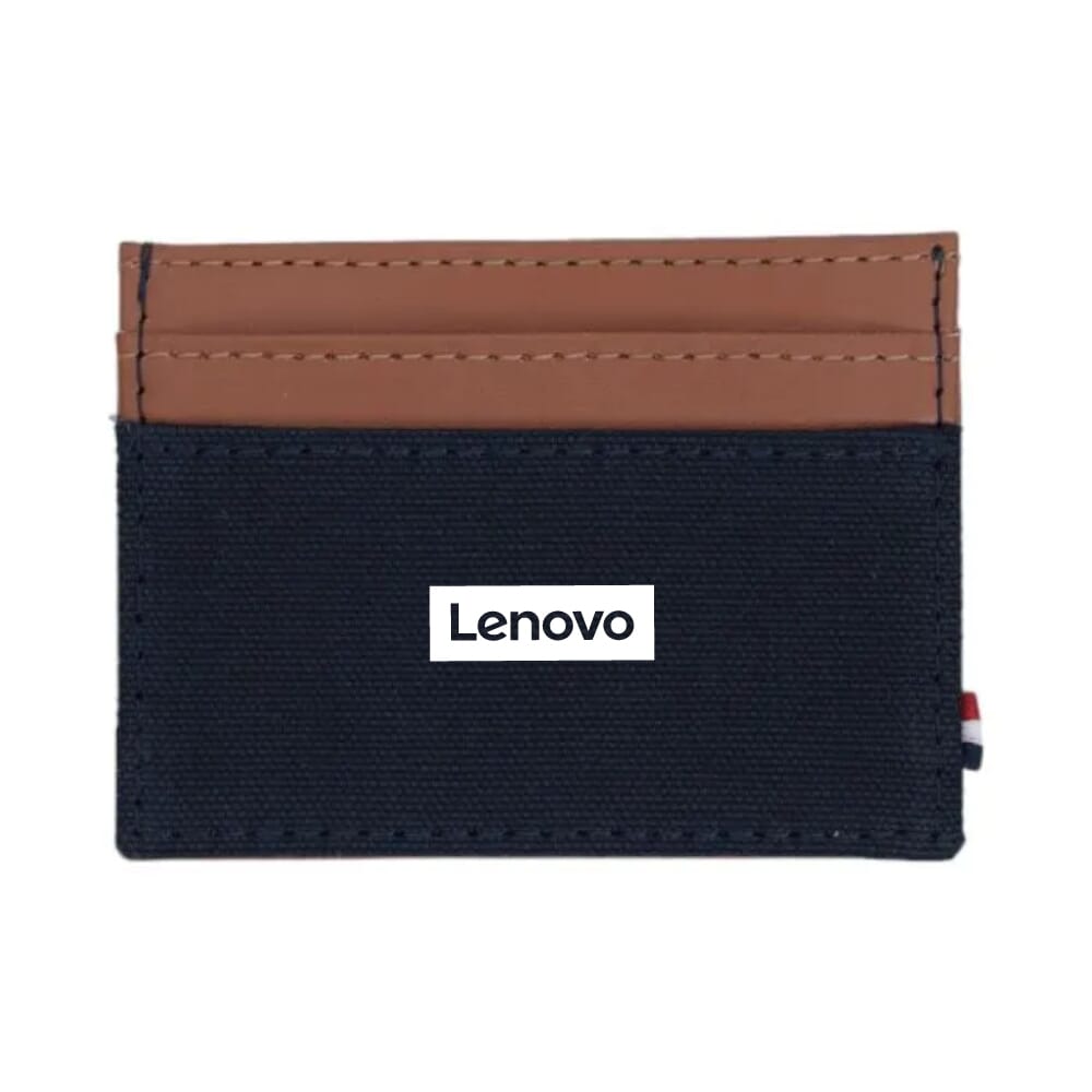Houston Card Wallet- Navy Blue with Tan